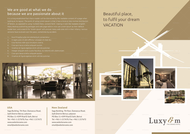 Hotel Brochure Design Templates