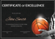 Basketball Excellence Certificate Template