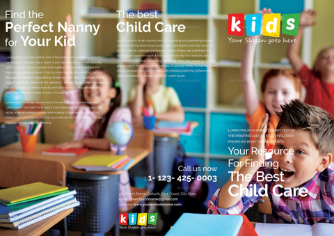 Child Care Tri Fold Brochure Design Template in Word, PSD, Publisher