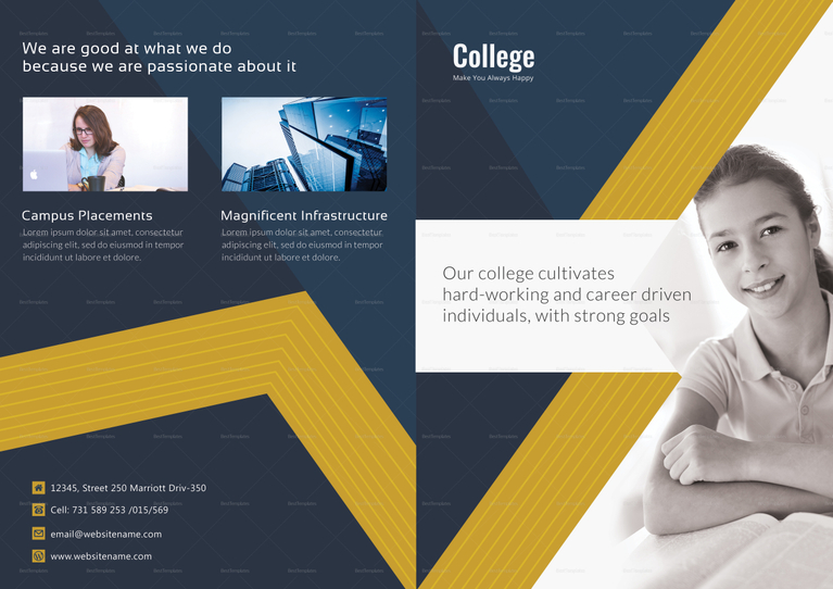 College Brochure Design Template in Word, PSD, Publisher