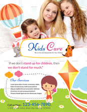 Kids Care Center Flyer Design Template in Word, PSD, Publisher