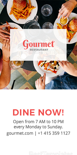 Restaurant Half Page Ad Template in PSD, HTML