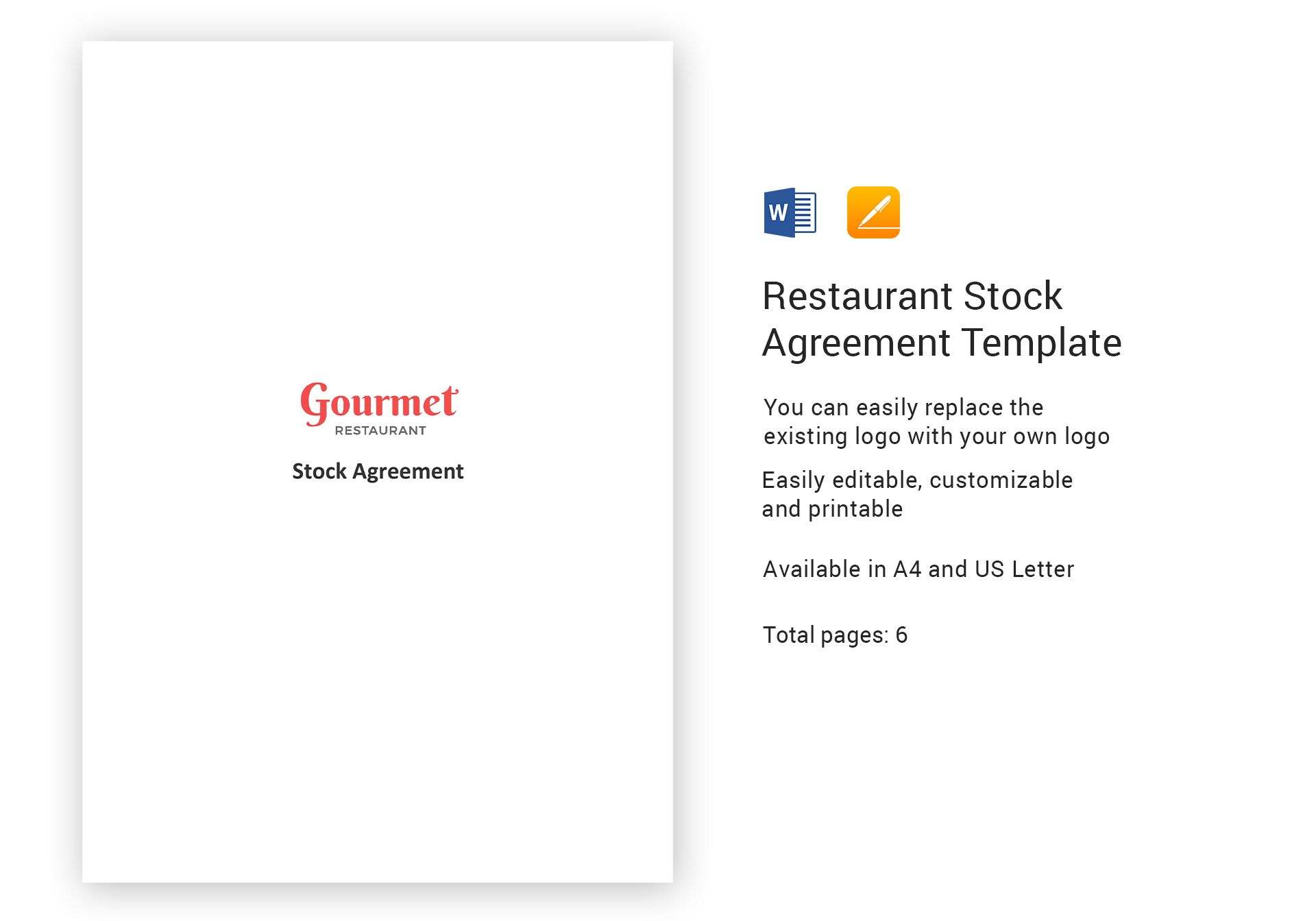 Restaurant Stock Agreement Template