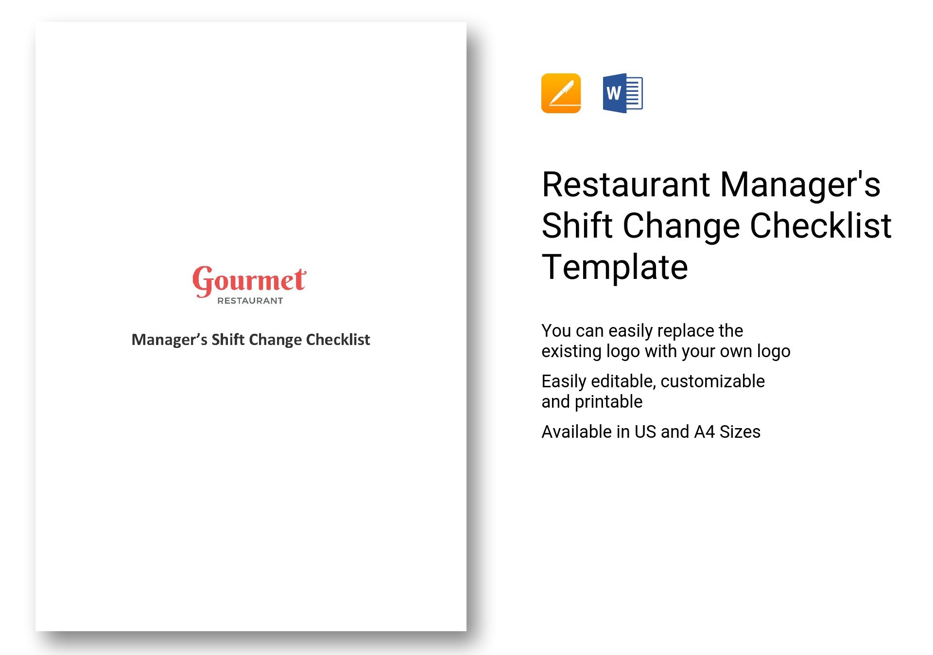 Restaurant Manager's Shift Card Template - Download in Word