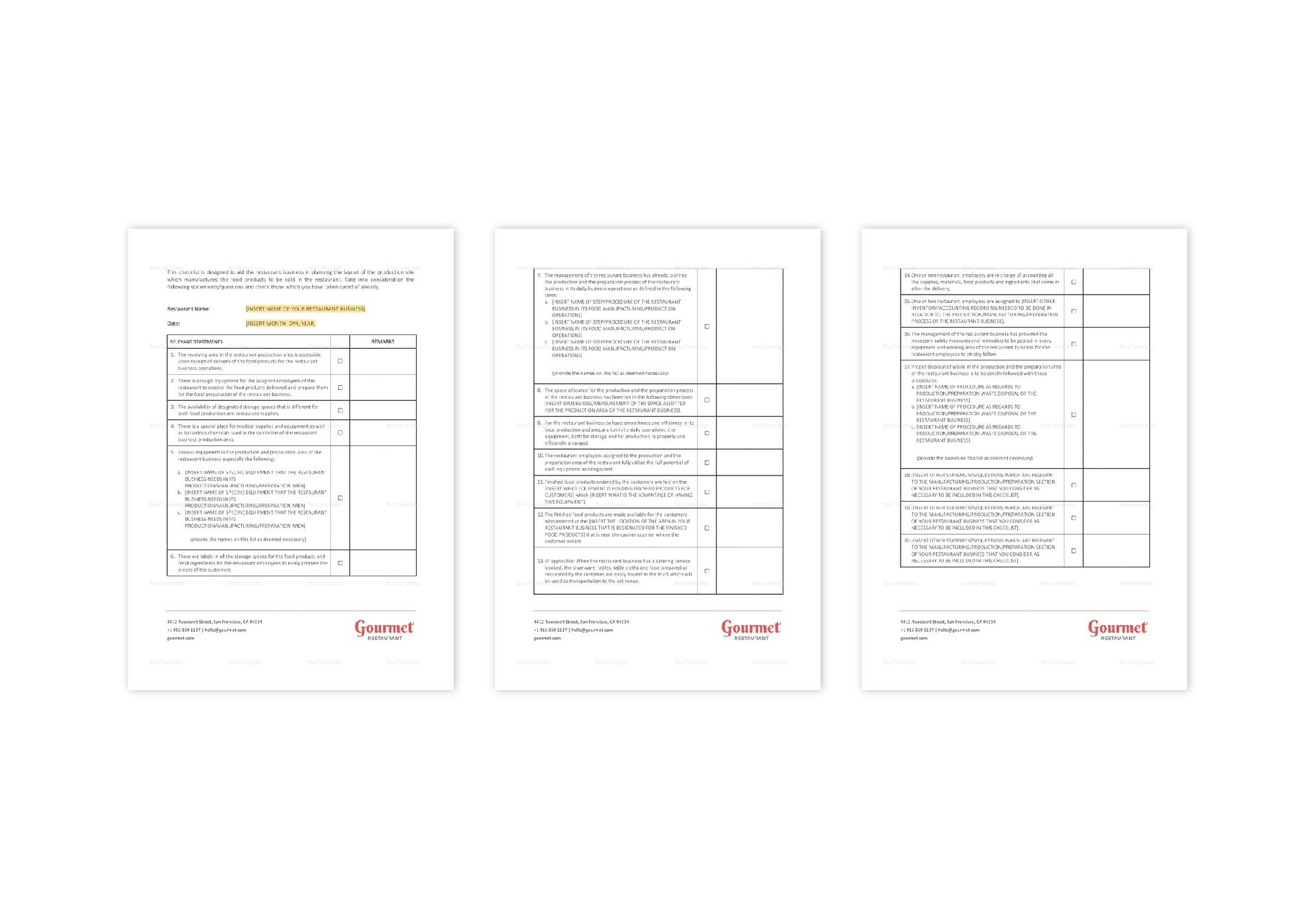 Manufacturer Analysis Checklist Template in Word, Apple Pages