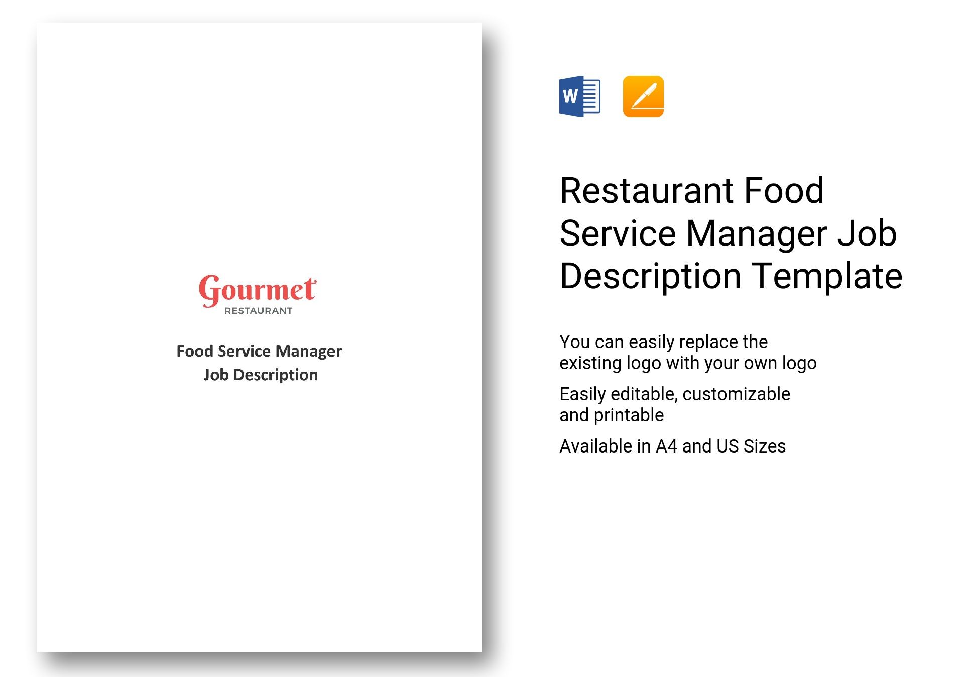 Food Service Manager Job Description For Resume