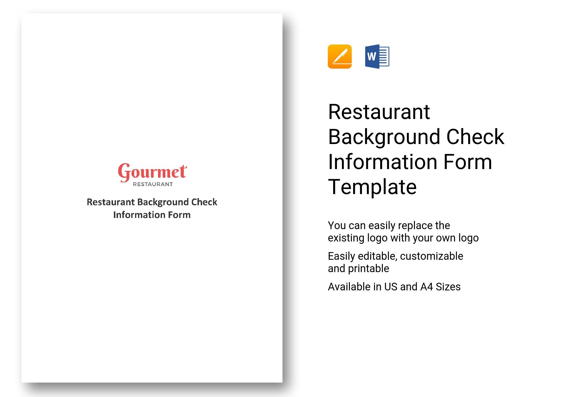 Restaurant - Background Check Information Form