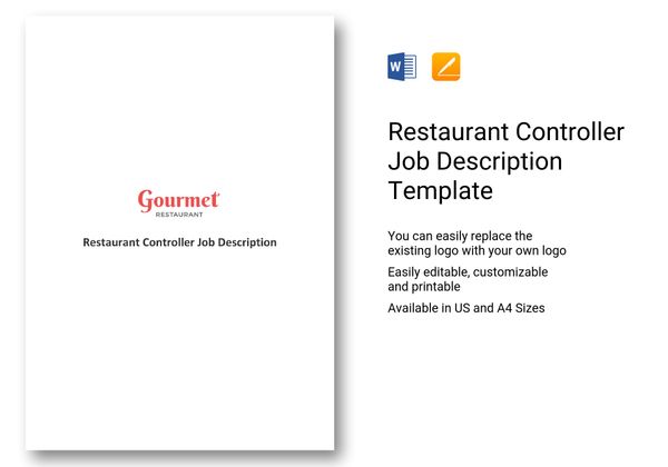 Restaurant Controller Job Description Template In Word Apple Pages