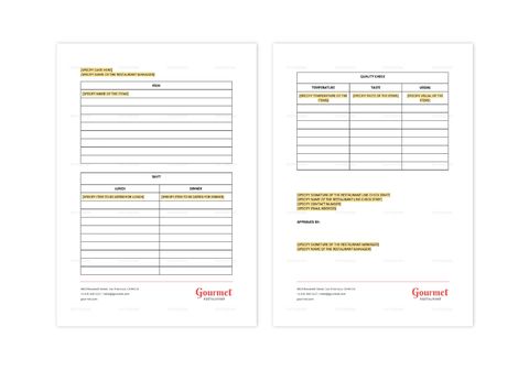 Restaurant Line Check Template in Word, Apple Pages