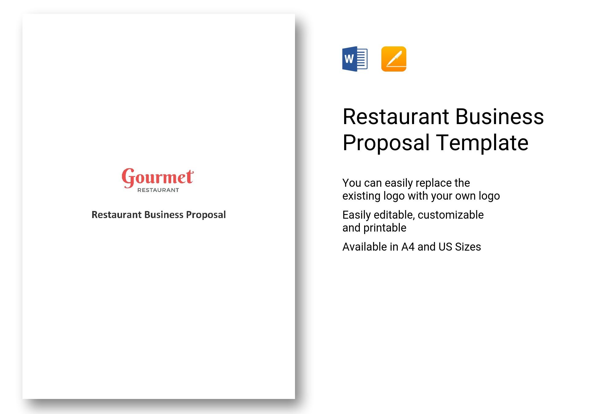 Restaurant Business Proposal Template in Word, Apple Pages