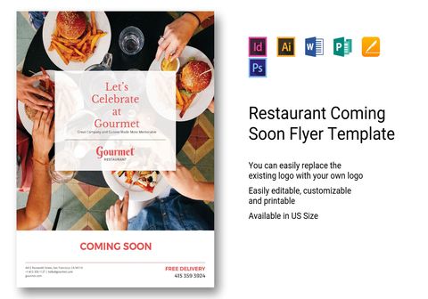 Restaurant Coming Soon Flyer Template in PSD, Word, Publisher ...