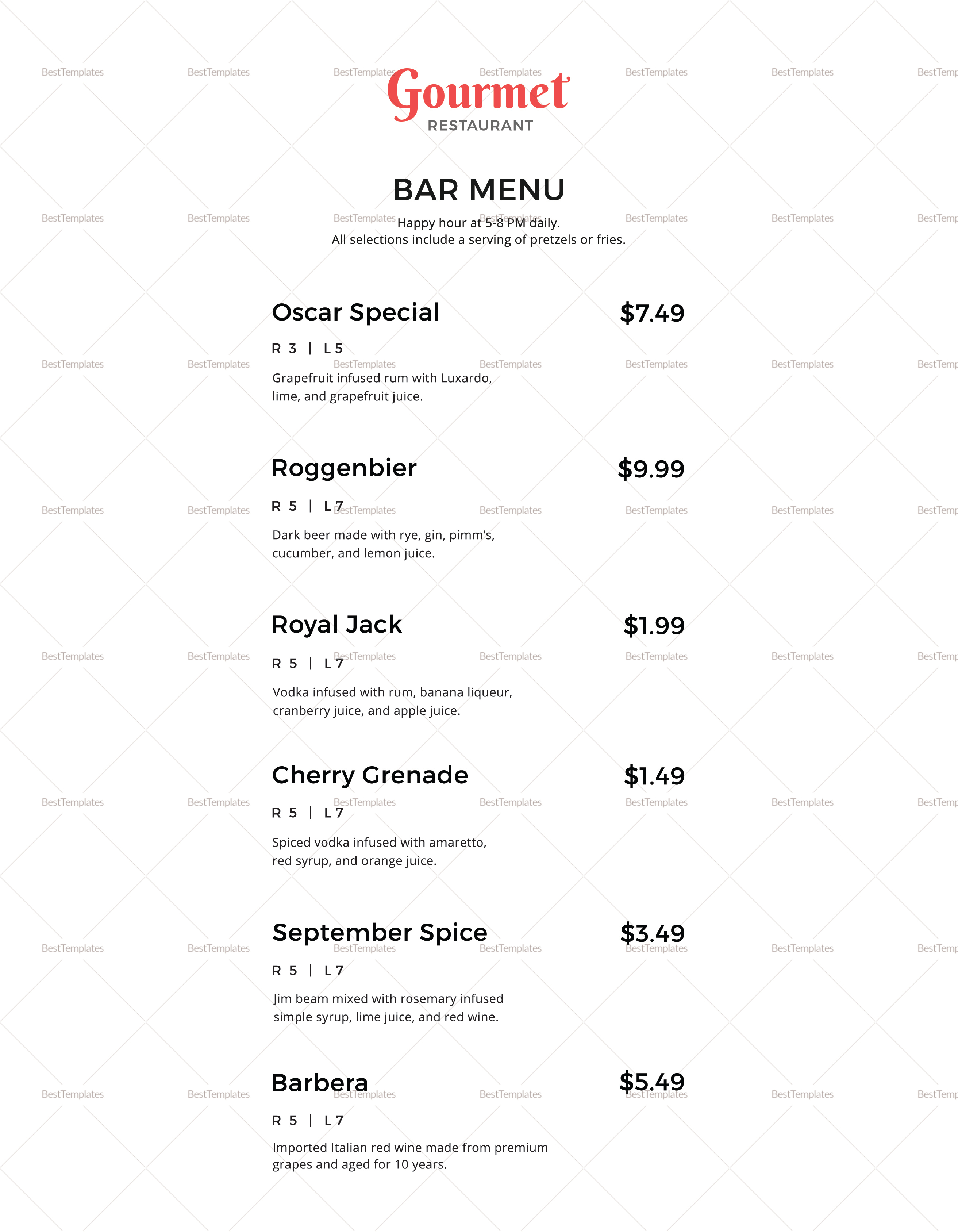 Restaurant Takeaway Menu Template in PSD, Word, Publisher, Illustrator