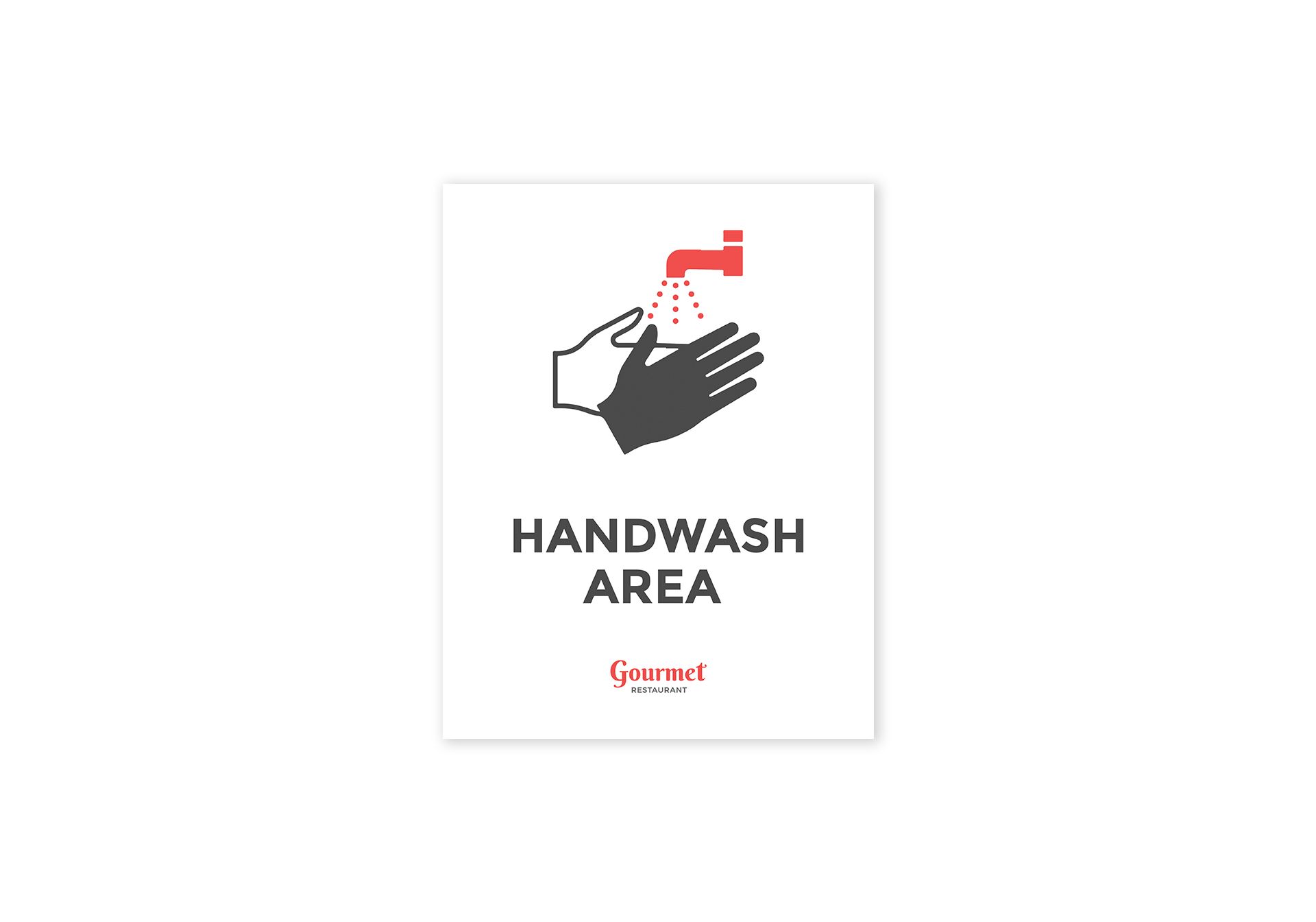 Restaurant Handwash Sign Template in PSD, Word, Publisher, Illustrator