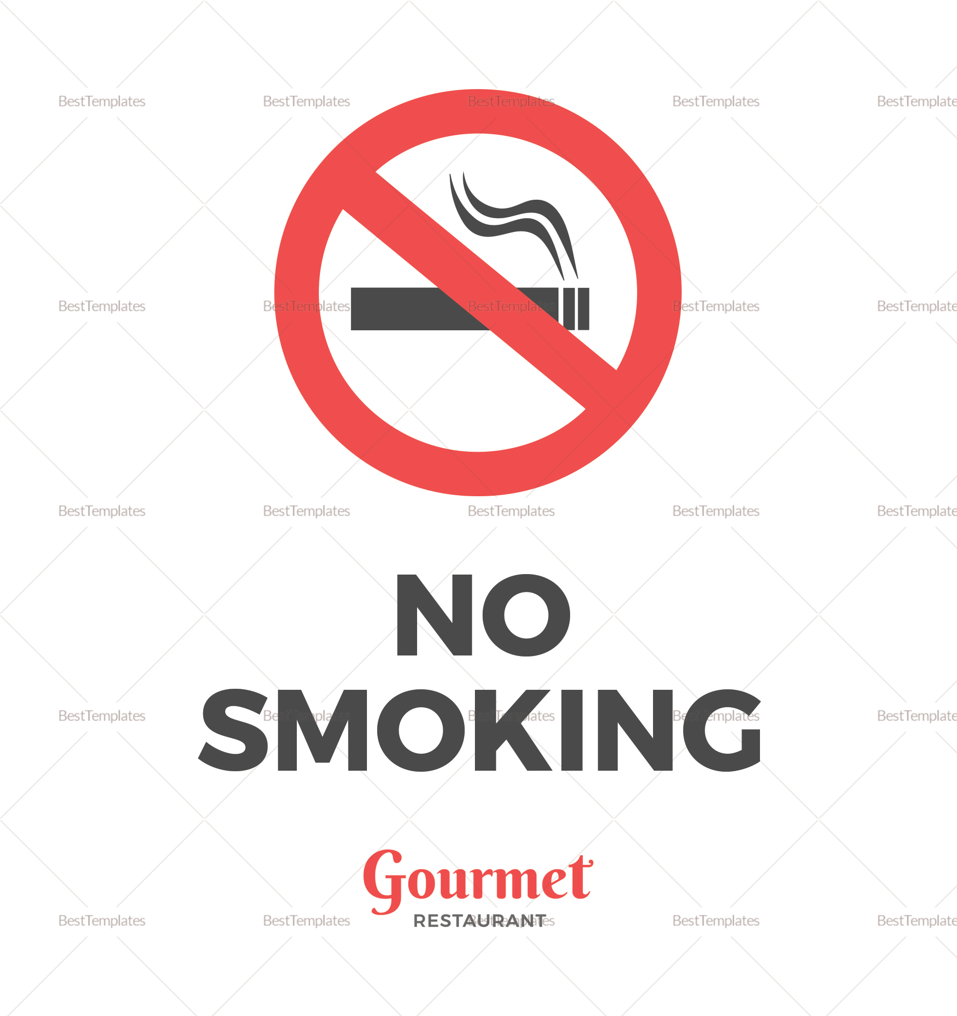Restaurant No Smoking Sign Template in PSD, Word, Publisher ...