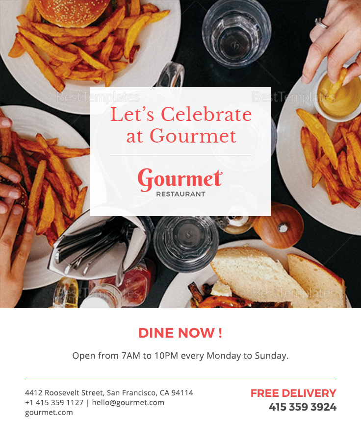 Restaurant Pinterest Pin Template in PSD