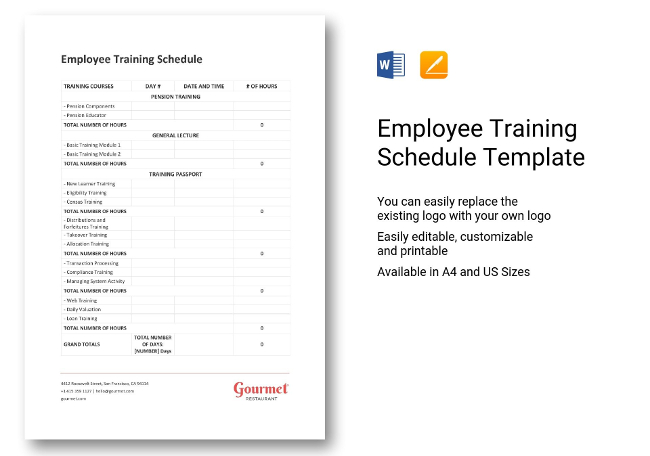 Employee Training Schedule