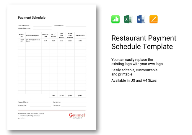 Payment Schedule Template