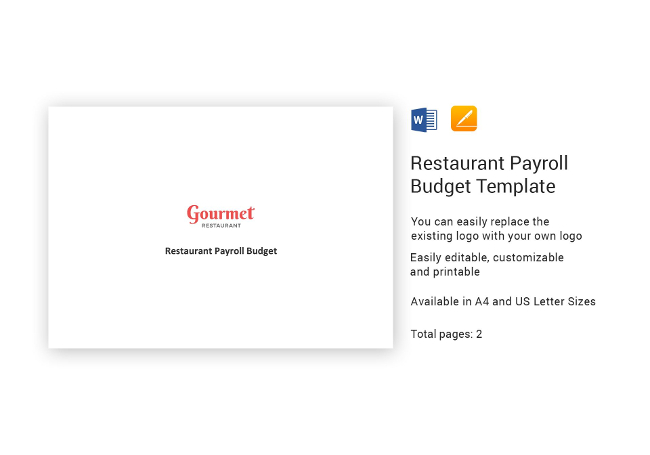 Restaurant Payroll Budget Template