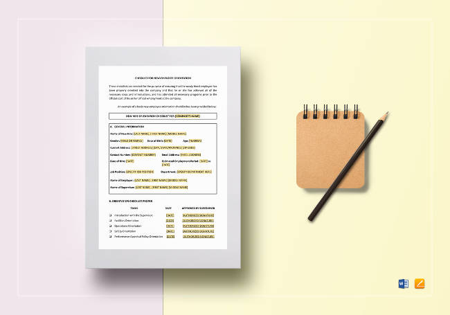 Editable Checklist New-Employee Orientation