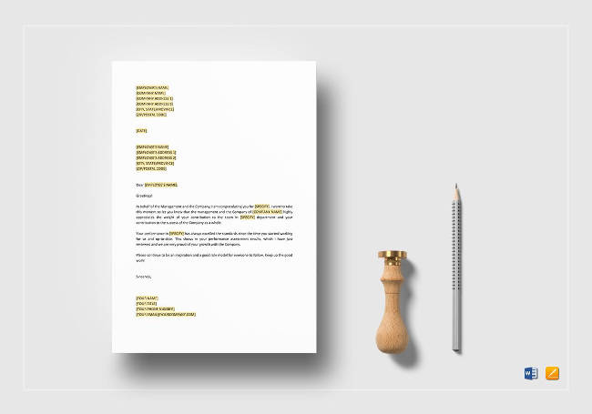 Employee Recognition Letter to Print