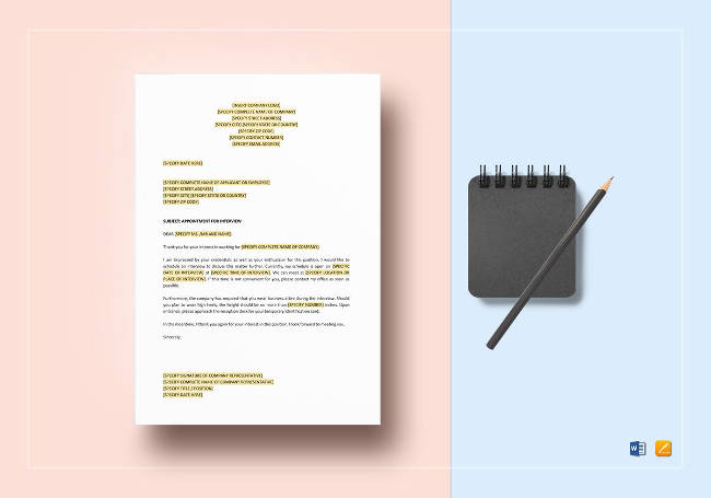 Interview Appointment Letter Template