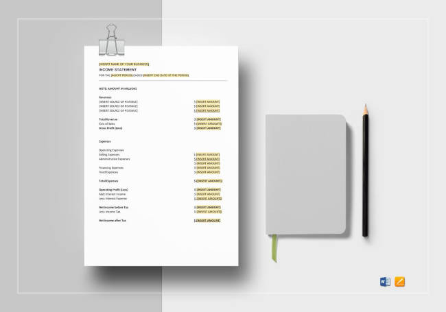 General Income Statement Template