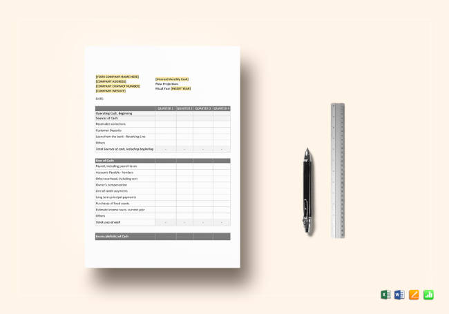 Monthly Cash Flow Forecast Template