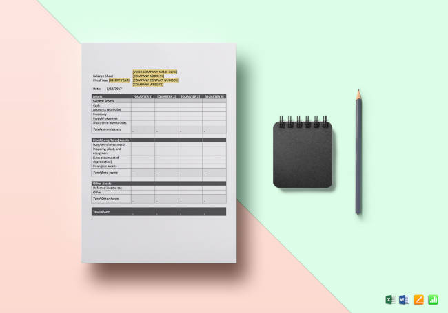 Quarterly Balance Sheet Template