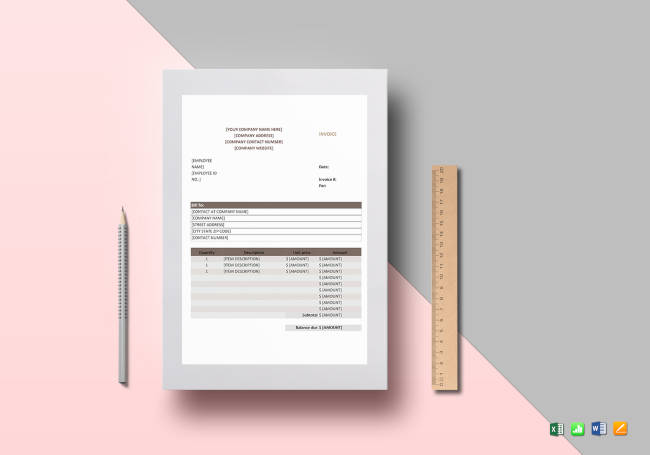 Sales Invoice Template to Print