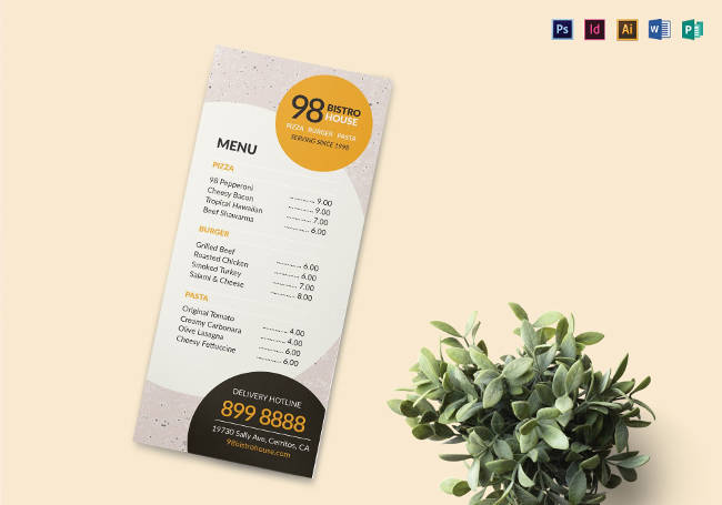 Takeaway Menu Template