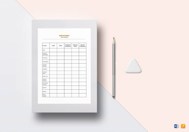 Trial Balance Template