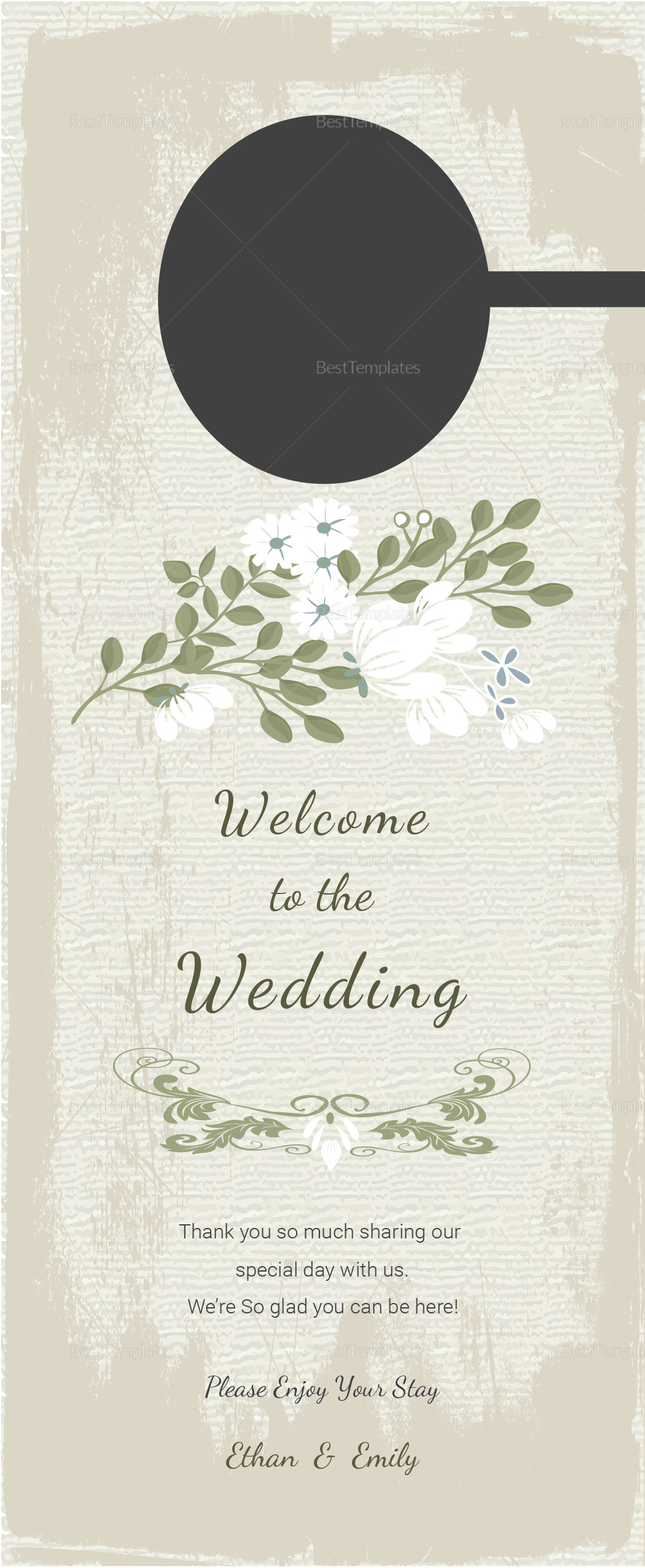 Vintage Wedding Door Hanger Template in PSD, Word, Publisher, Illustrator, InDesign