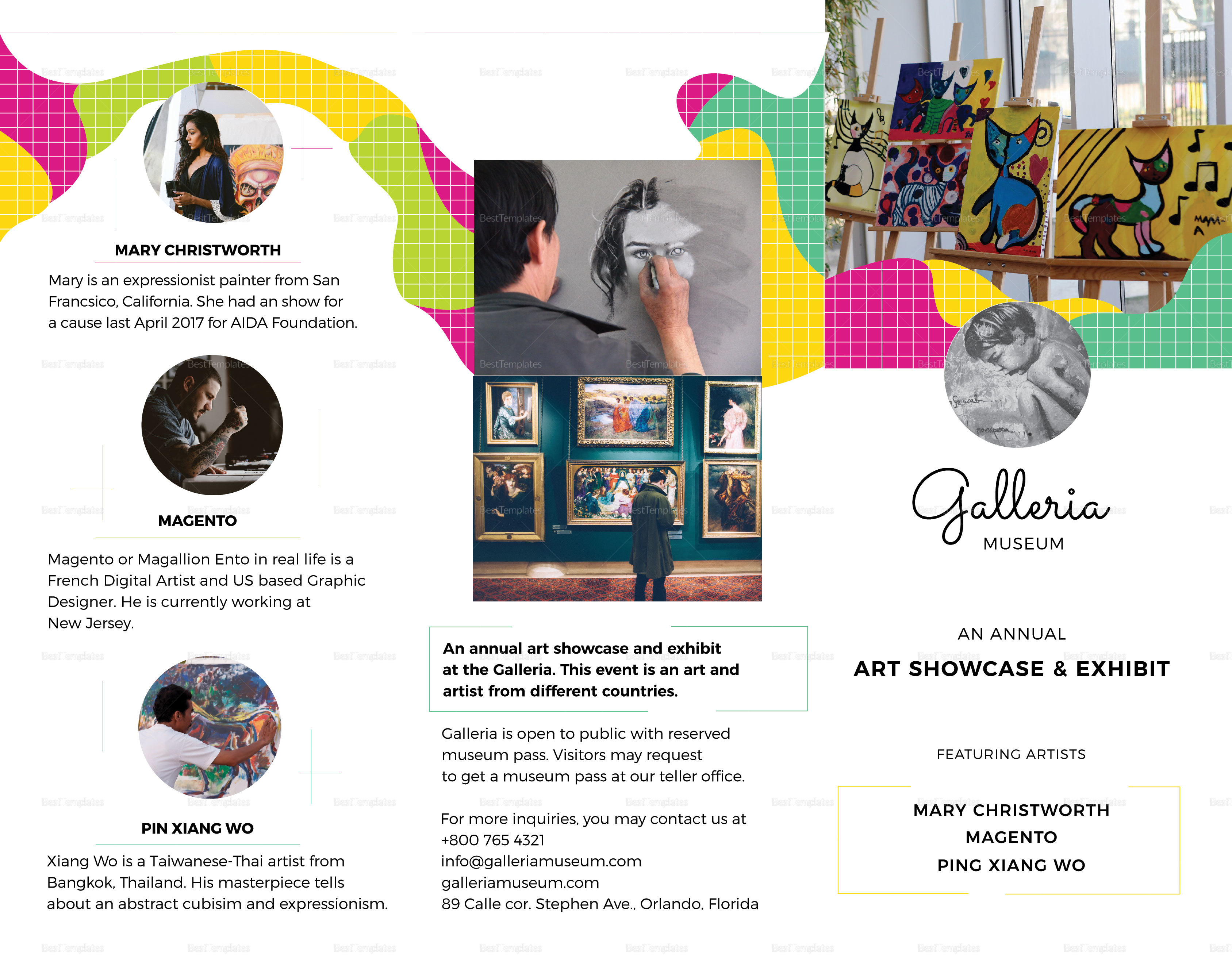 Event and Artistic Tri Fold Brochure Design Template