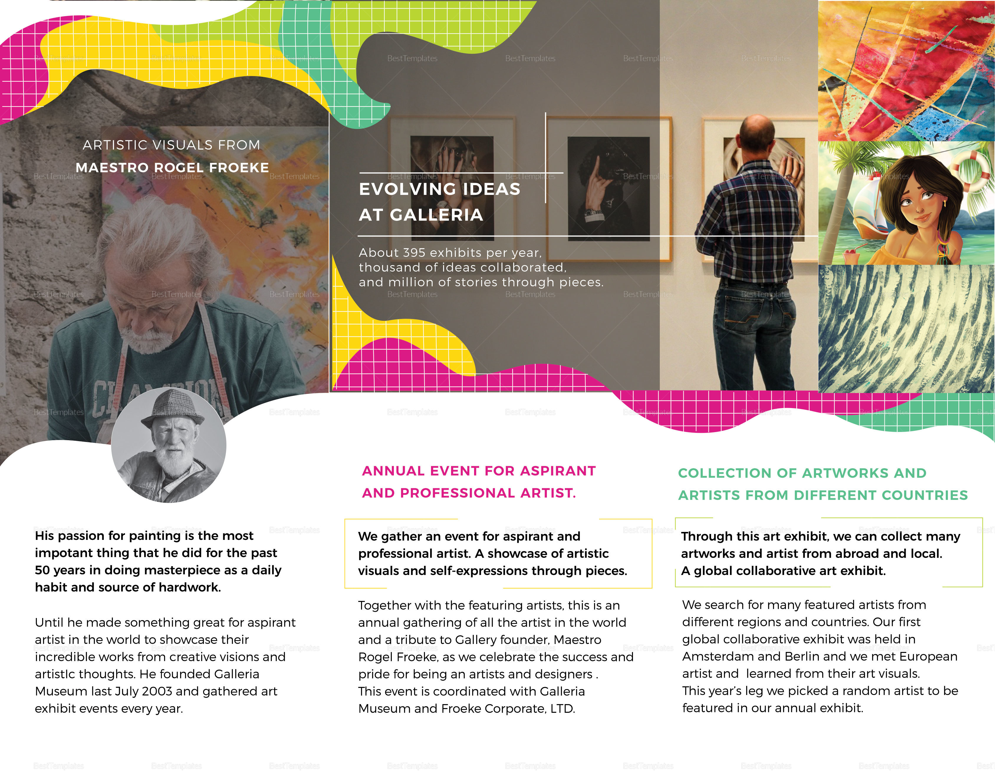Event and Artistic Tri Fold Brochure Design Template