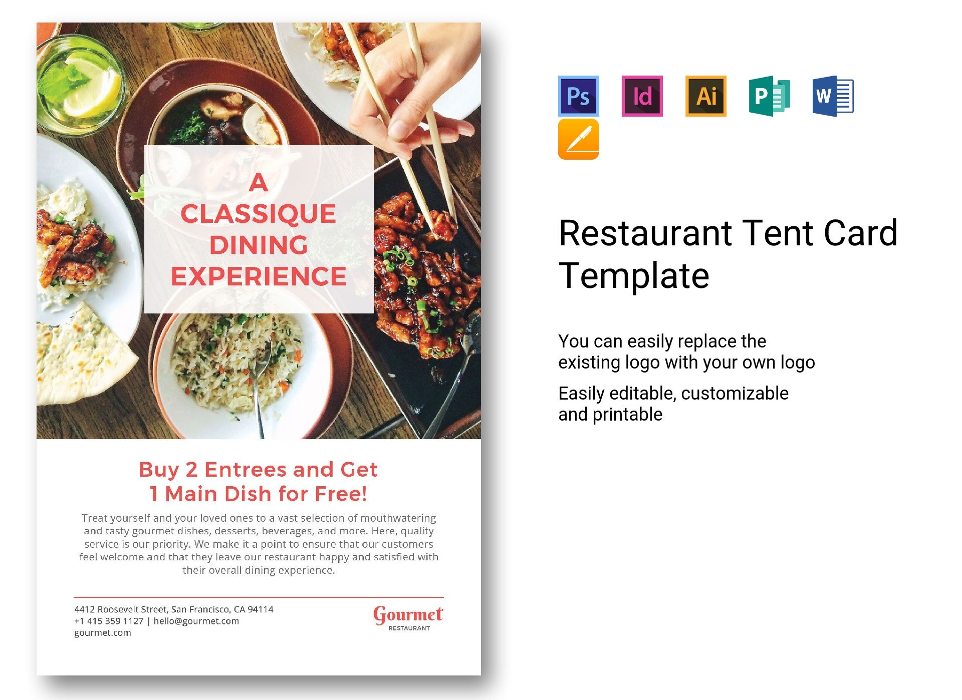 Restaurant Tent Card Template - Best Templates