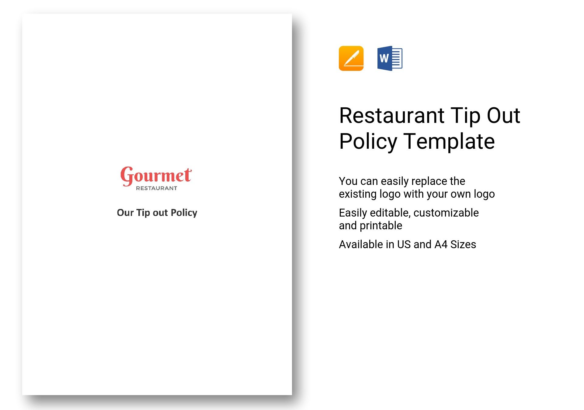 Restaurant Tip Out Policy Template - Best Templates