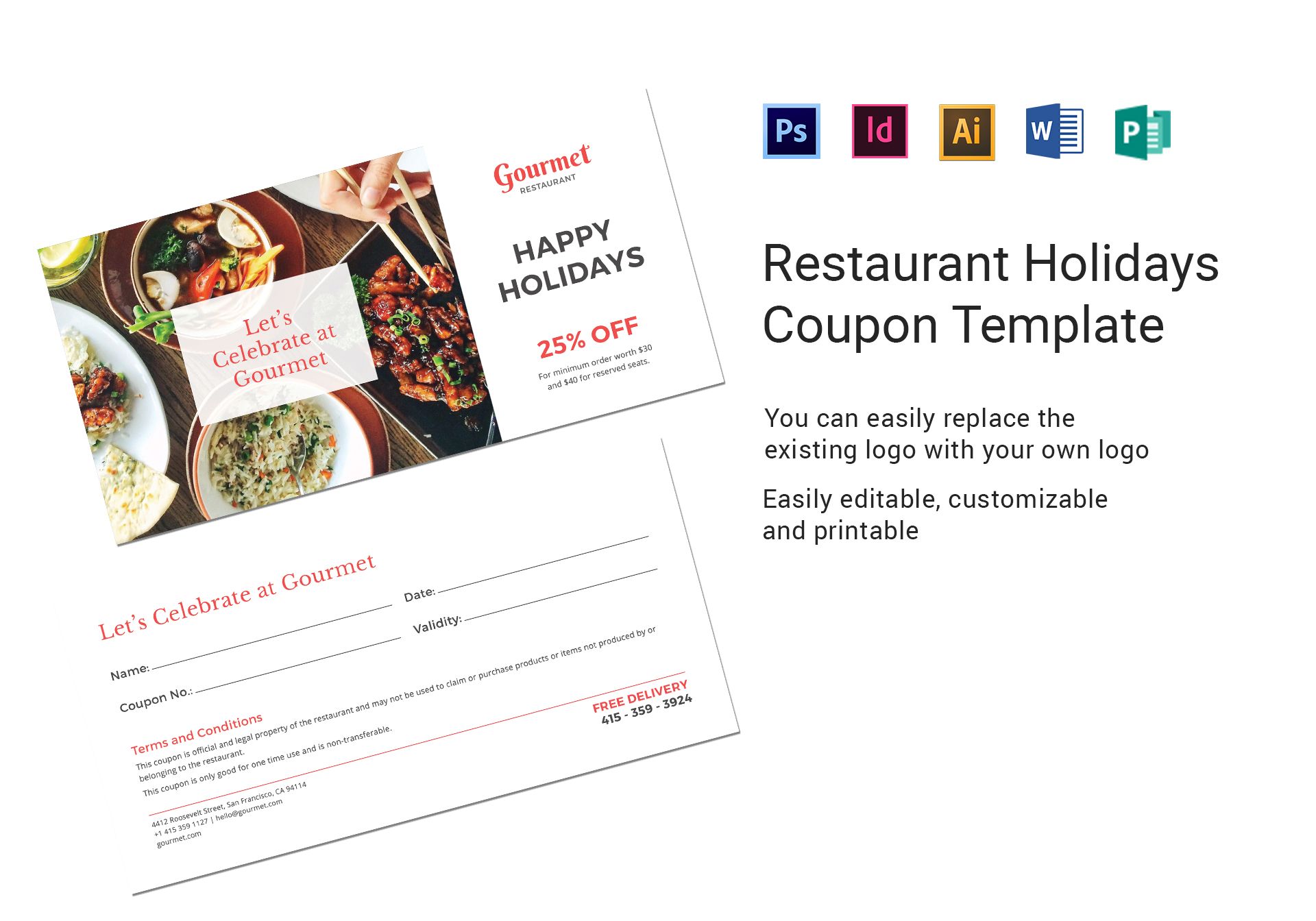 Restaurant Holiday Coupon Template - Best Templates