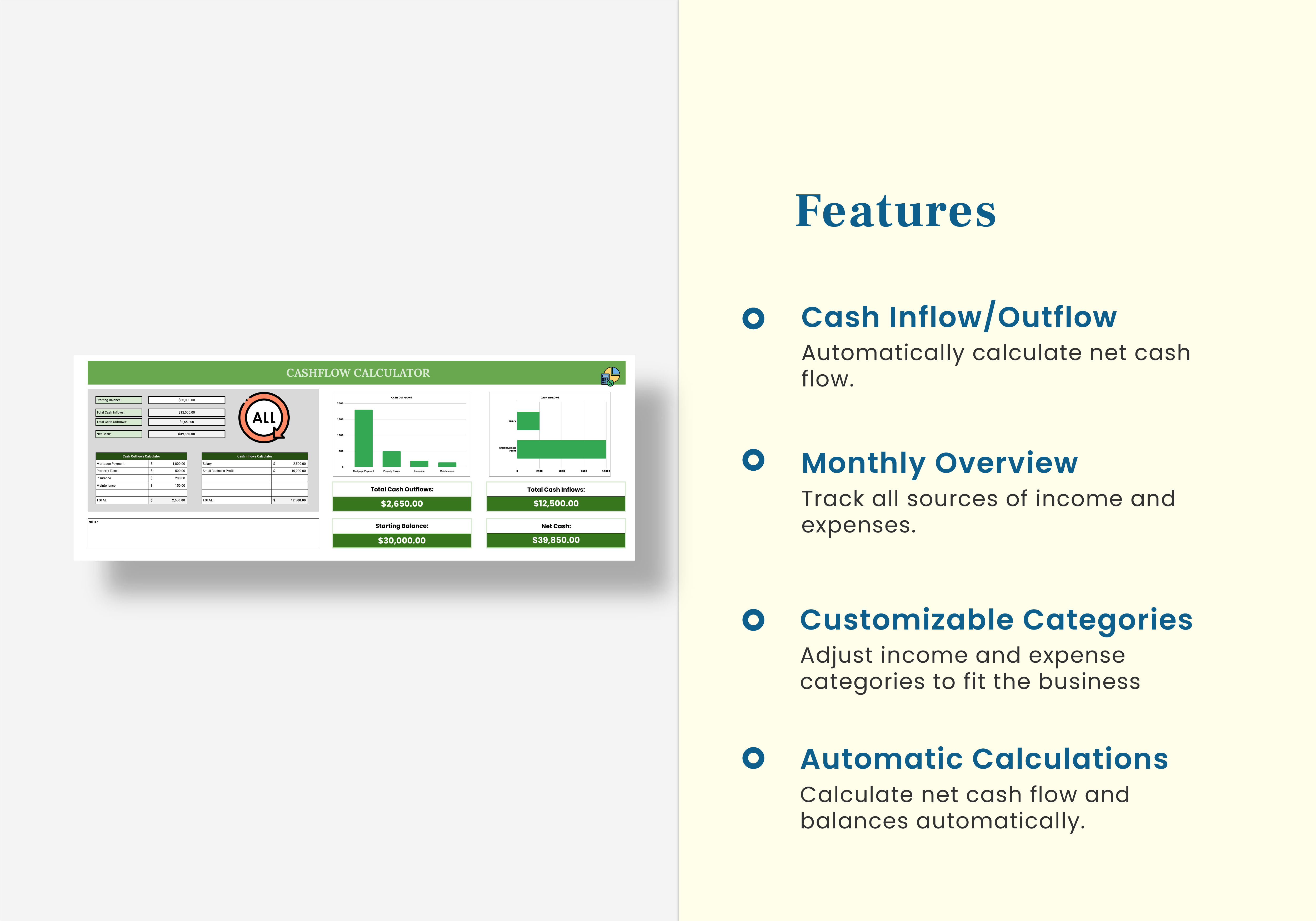 Cash Flow Calculator Excel Template Best Templates