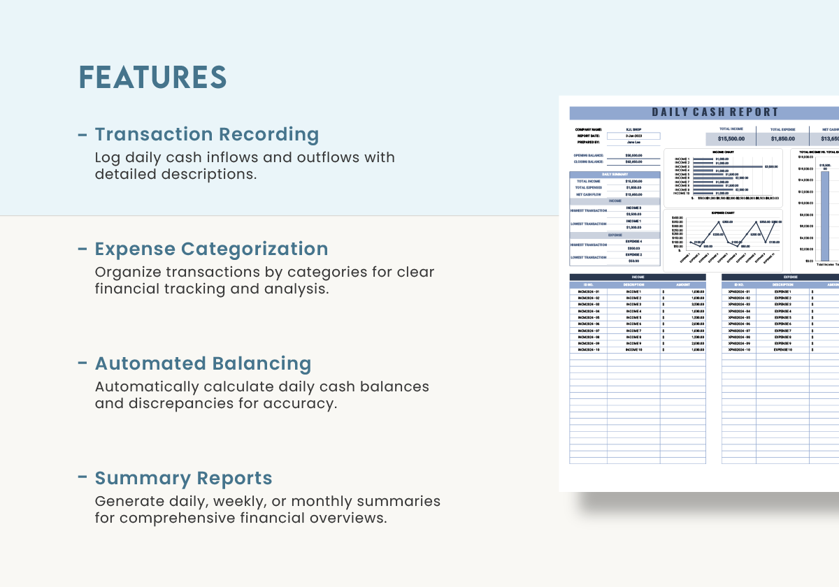 Daily Cash Excel Template Best Templates