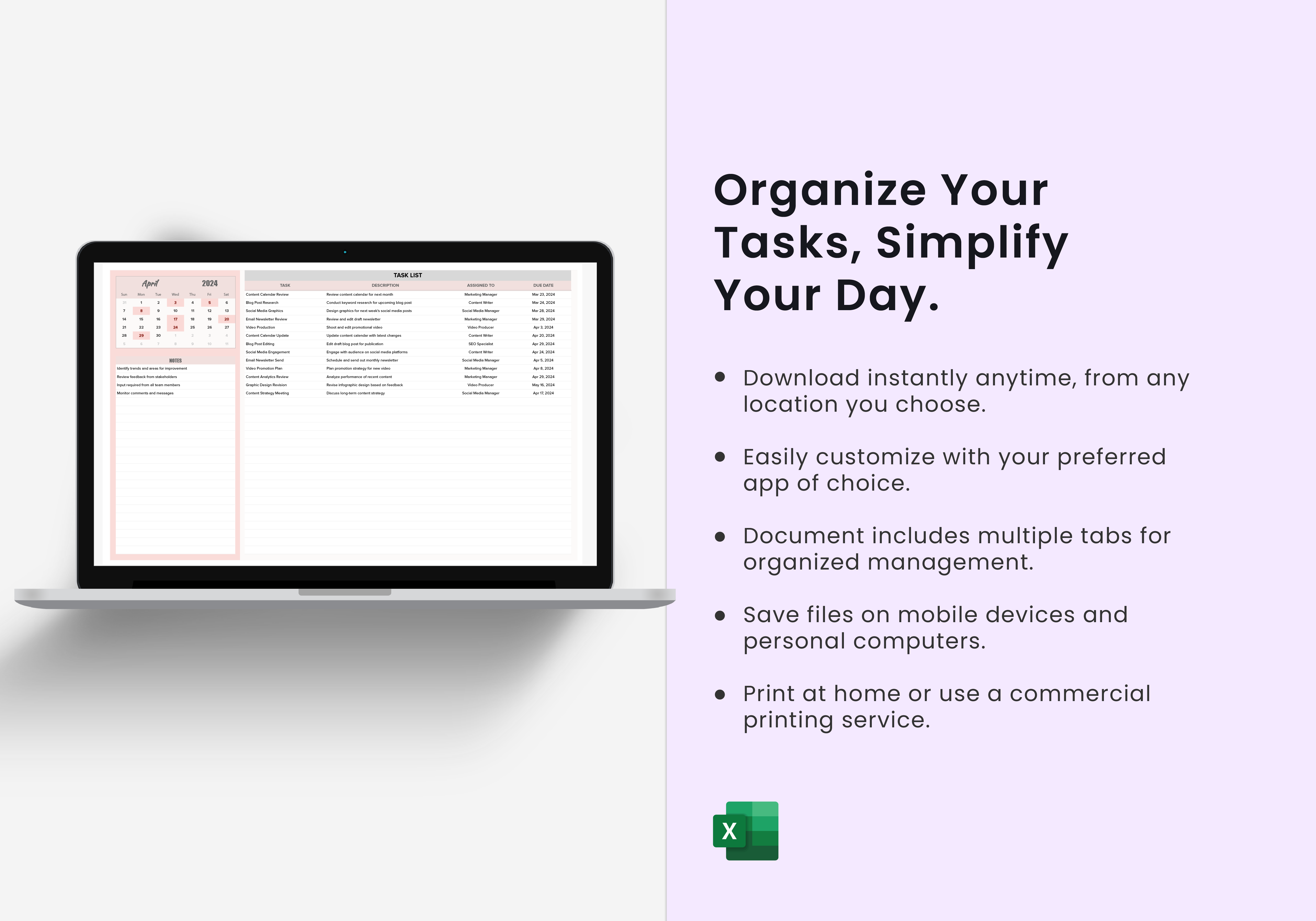 Task List Excel Template Best Templates