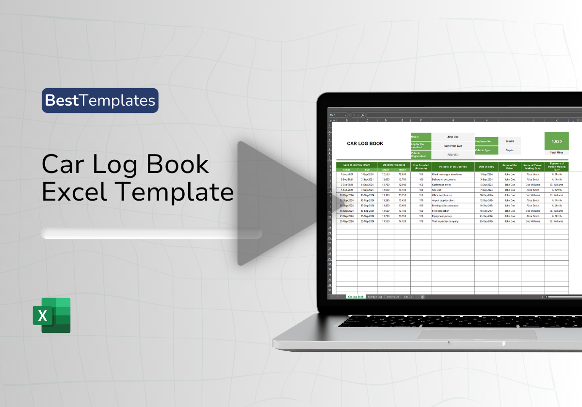 Vehicle Log Book Template For Excel Word Excel Templates 5000x3501