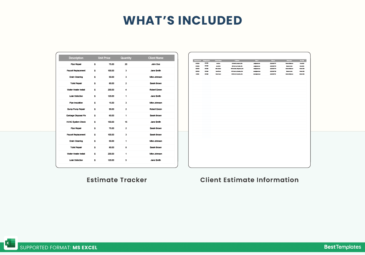 Business Estimate Excel Template Best Templates