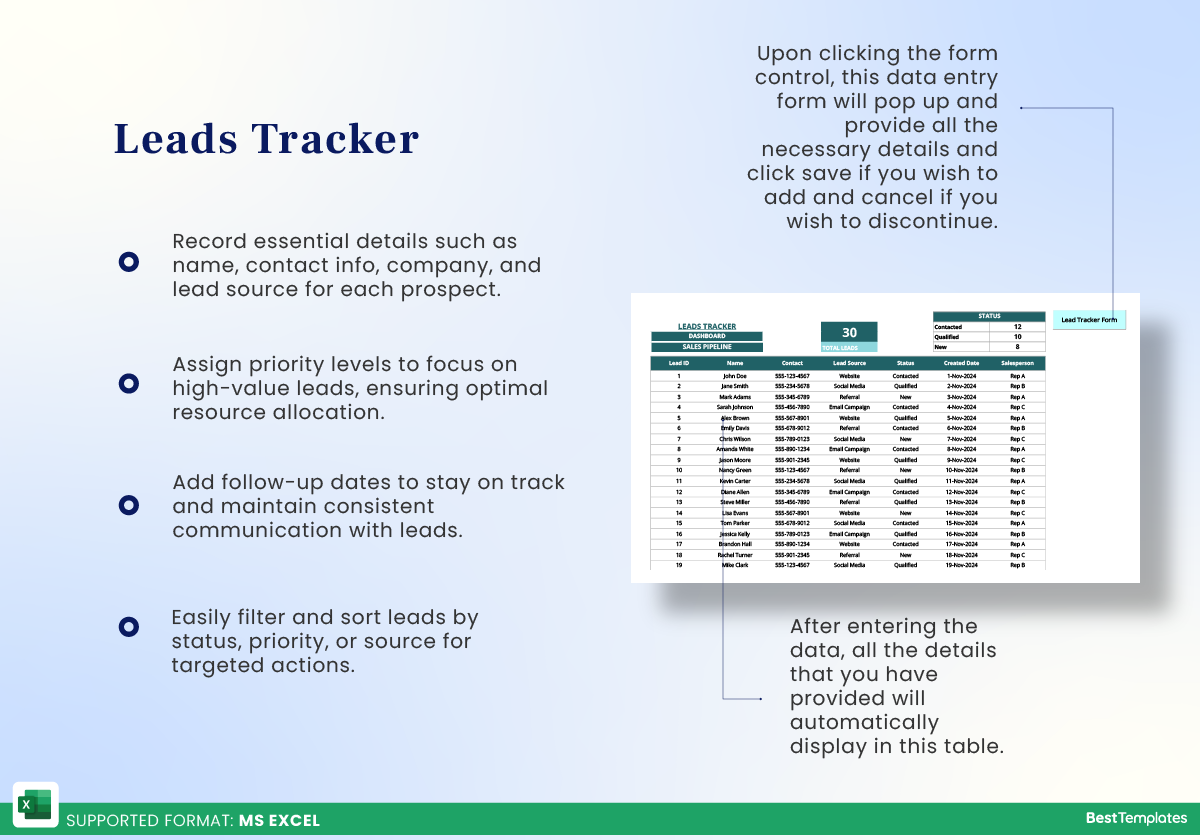 Crm Data Sheet Excel Template Best Templates