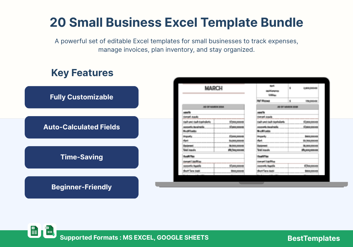 20 Small Business Excel Templates Bundle